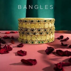 Sklazo Lakshmi Gold Silk Thread Bangles for Women & Girls | Handmade Lightweight Traditional Indian Bangles for Weddings & Festivals (Set of 6)