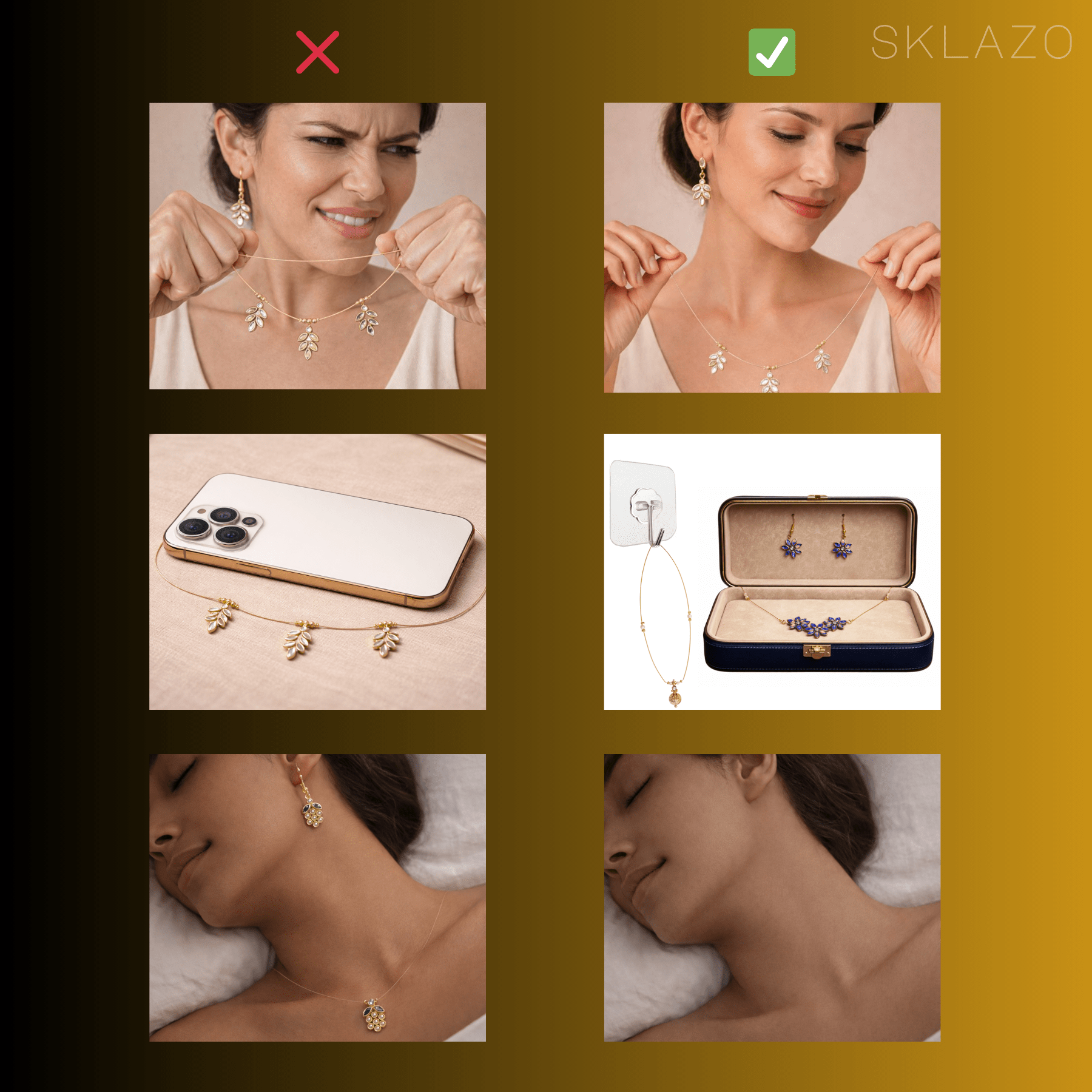 Sklazo Invisible Chain for Women – Elegant & Lightweight Jewellery for Work, Functions | Versatile & Stylish Accessories for Girls | Design 04 - Image 6