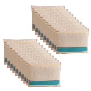 skLazo | Cotton Saree Covers for Storage | Big Size 13x19 Inches with Zip Closure | Transparent Mesh Window | Foldable Wardrobe Organizer Bags for Clothes, Sarees & Garments (Beige)