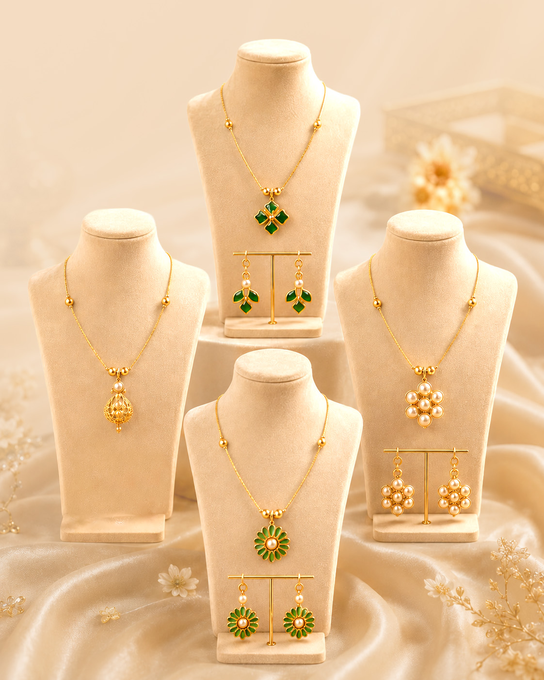 SKLAZO gold jewellery worn by woman