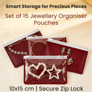Red Brown Jewellery Organizer Pouch Set for Jewellery Storage