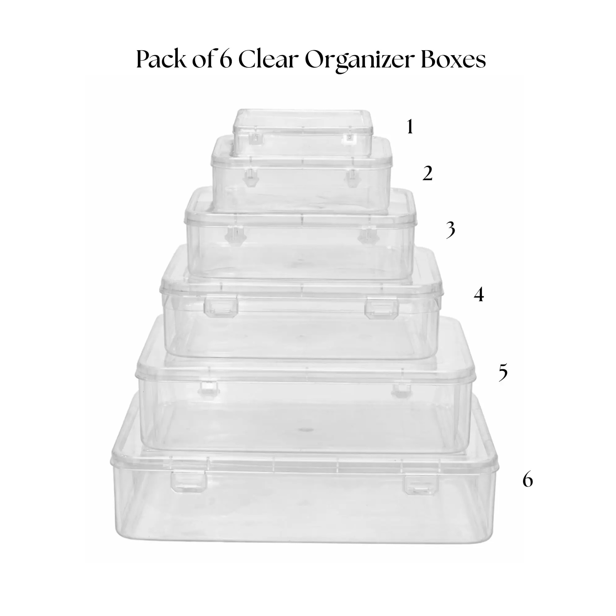 Transparent Storage Organizer Box Set of 6